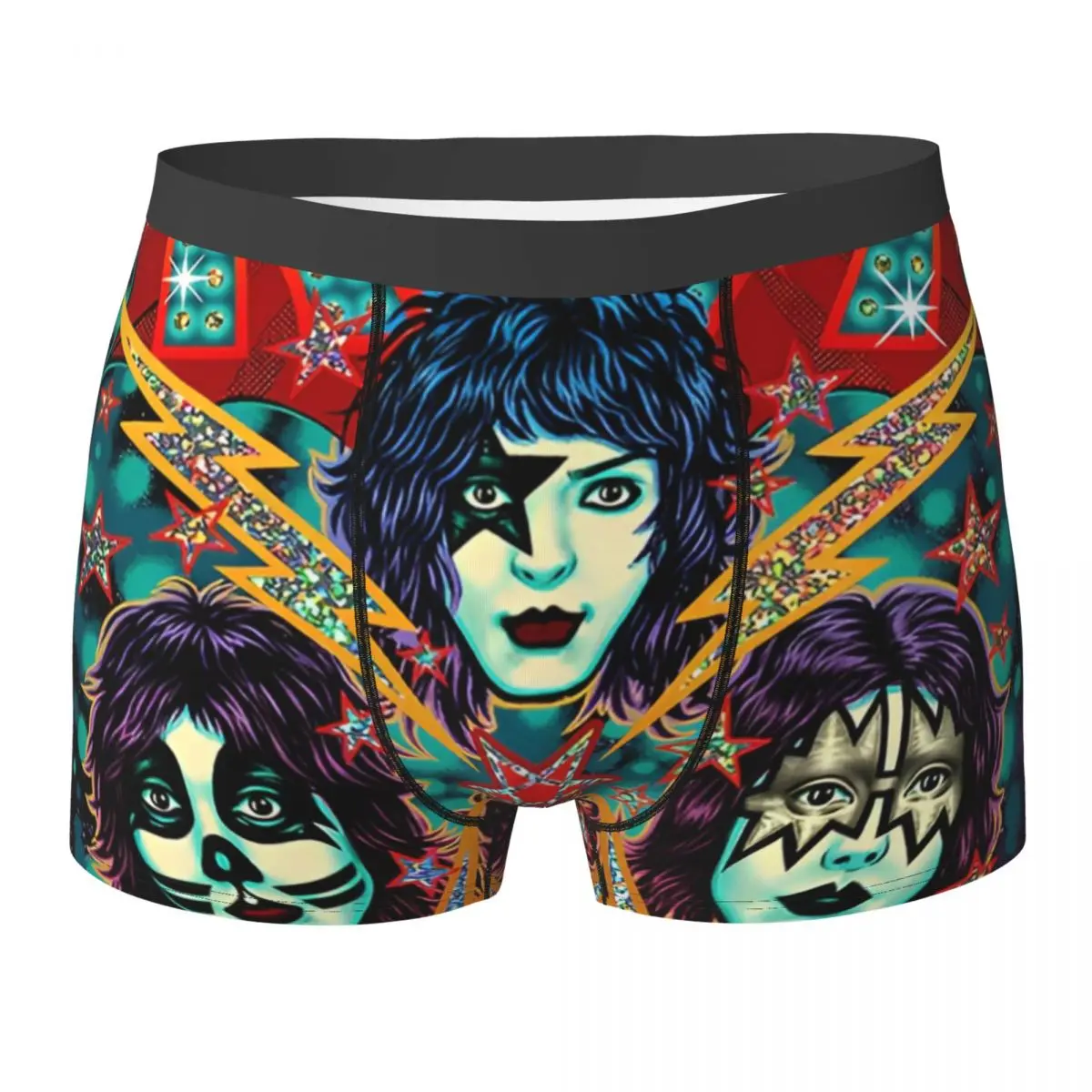 

Новая мода хип-хоп рок-панк Kiss Band нижнее белье мужские трусы с принтом забавный багажник модные шорты трусы размера плюс