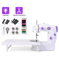 2020 Sewing Machine Mini Portable Household Night Light Foot Pedal Straight Line Hand Table Two Thread Kit Electric
