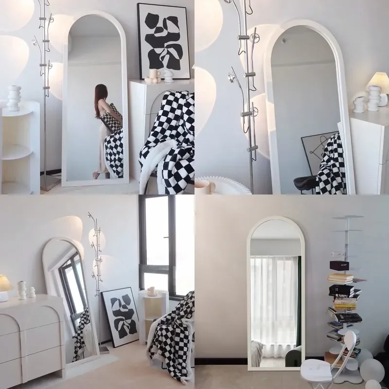 Nordic Full Length Mirror Floor to Ceiling Wall Mounted Fitting Mirror for Cloakroom Clothing Store Ins Style Large Dressing