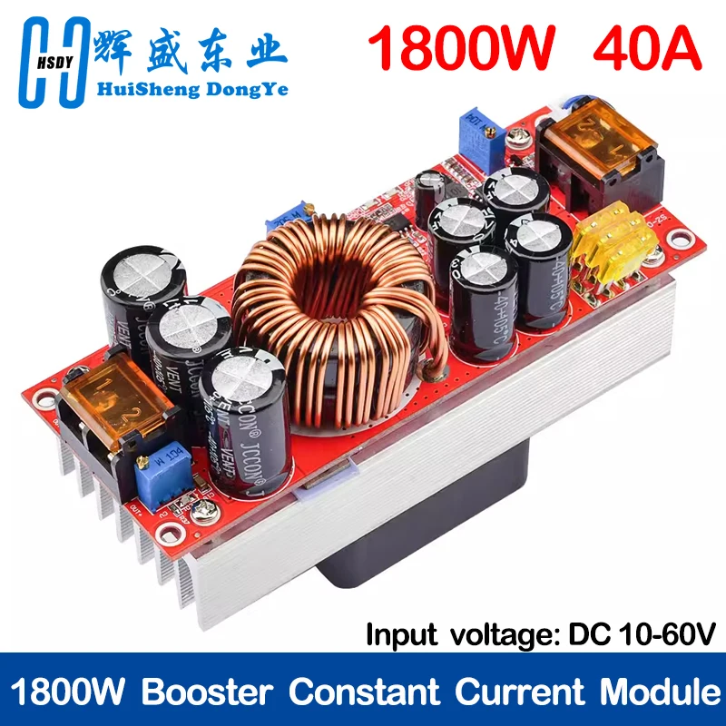 1800W 40A DC-DC Boost Converter Step Up Power Supply Module 10-60V to 12-90V adjustable voltage charger