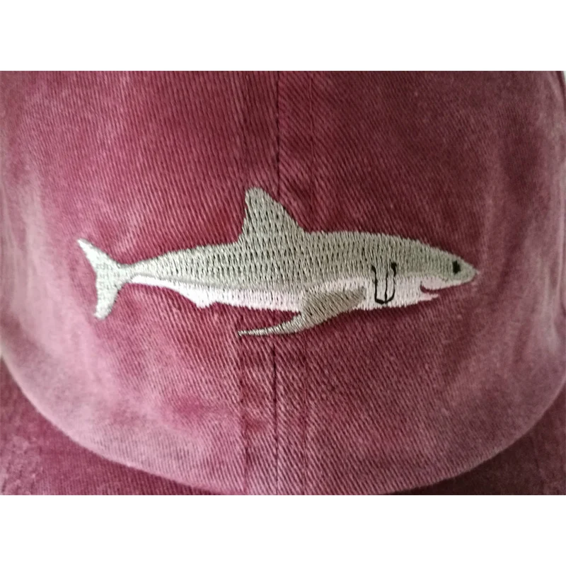 Unisex Washed Cotton Vintage Cap Shark Embroidery Baseball Cap Men And Women Outdoor Casual Sports Snapback Hats Hip Hop Caps