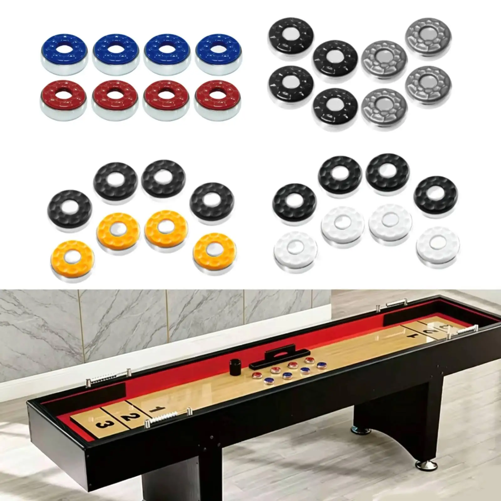 

8Pcs Mini Shuffleboard Pucks Set Sturdy for Home Table Games, Shuffleboard Discs, Curling Accessories Replacement