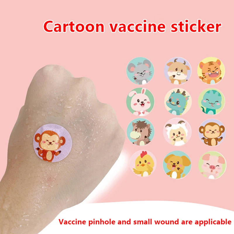 New#120Pcs Kids Children Round Band Aid Vaccinum Syringe Injection Orifice Hole Patch Wound Plaster Waterproof Adhesive Bandages