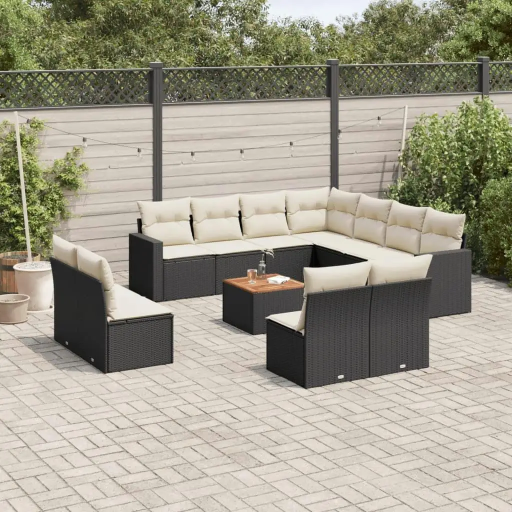 

Stylish Large Modular Black PE Rattan Garden Sofa Set for Comfortable Outdoor Seating in Patio Lawn and Balcony