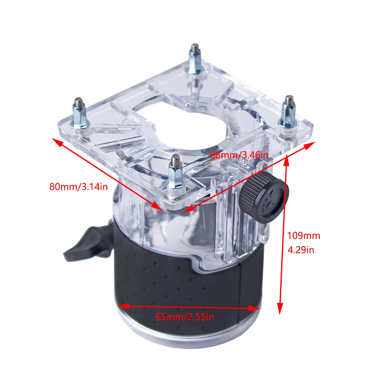 1Pc Router Base Woodworking Trimmer Router Transparent Plastic Base Protective Shield Accessory Base with screw accessories