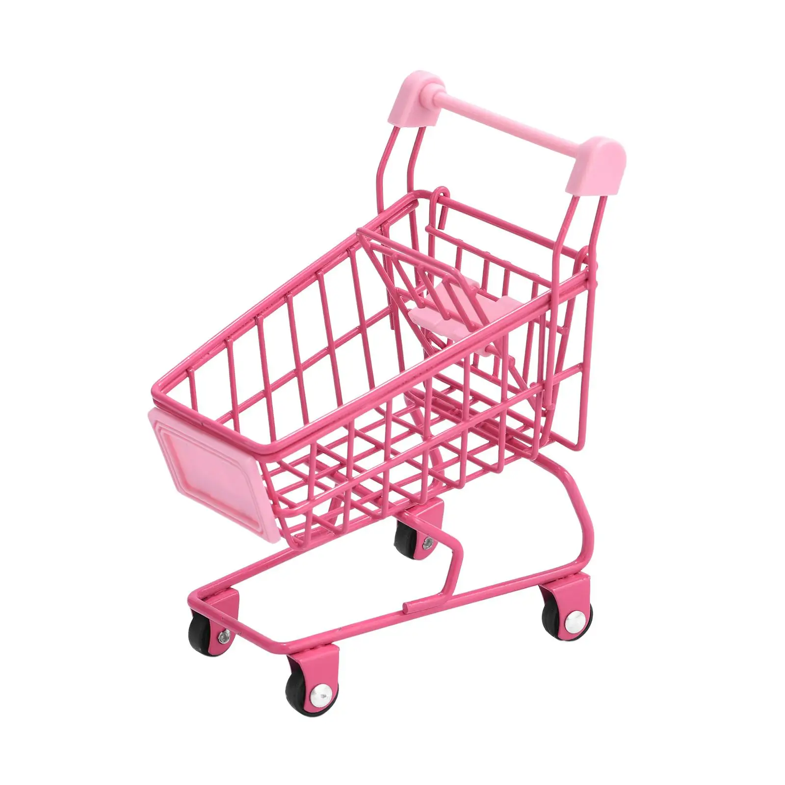 Mini Shopping Cart Make up Holder Desk Decor Model Storage Box Accessories
