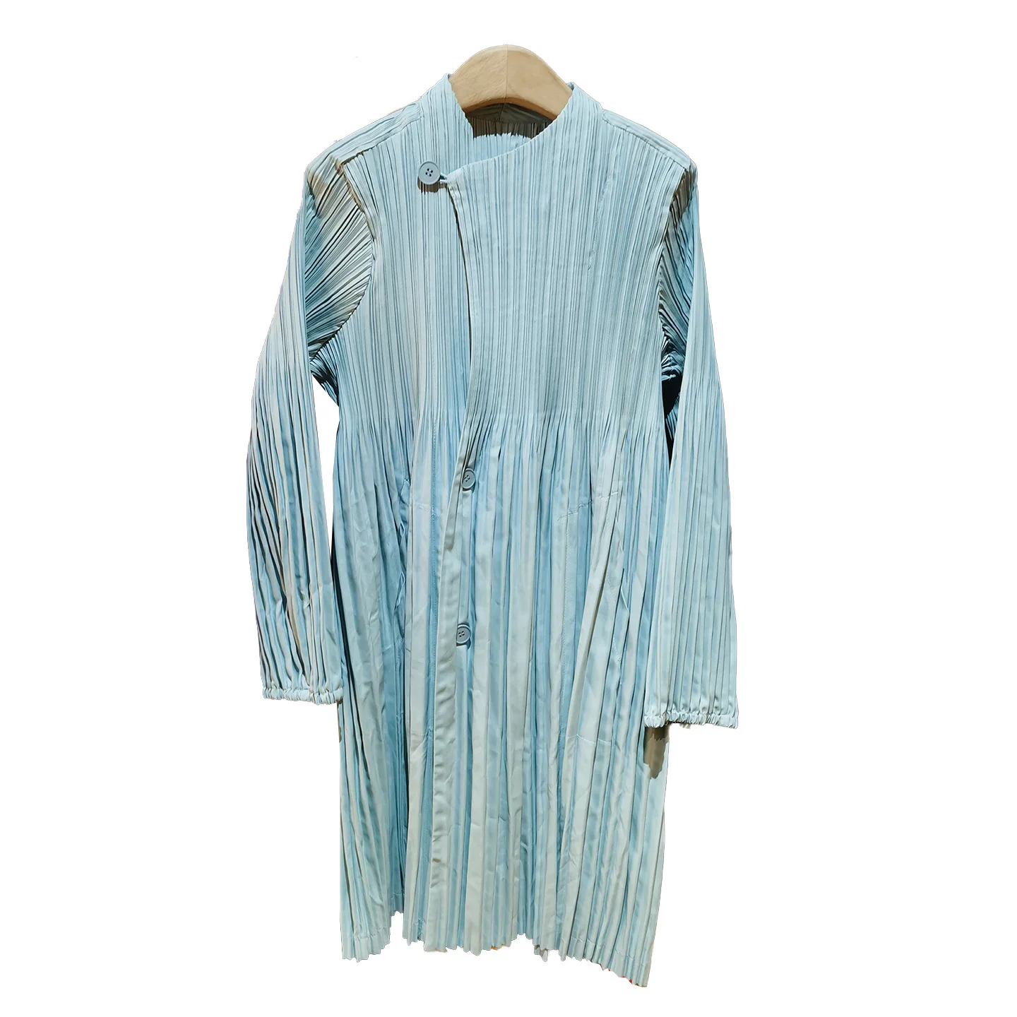 مياكي مطوي جديد 2026 معطف ياباني متوسط الطول متعدد الاستخدامات بسيط غير رسمي فضفاض واحد الصدر مطوي سترة الإناث