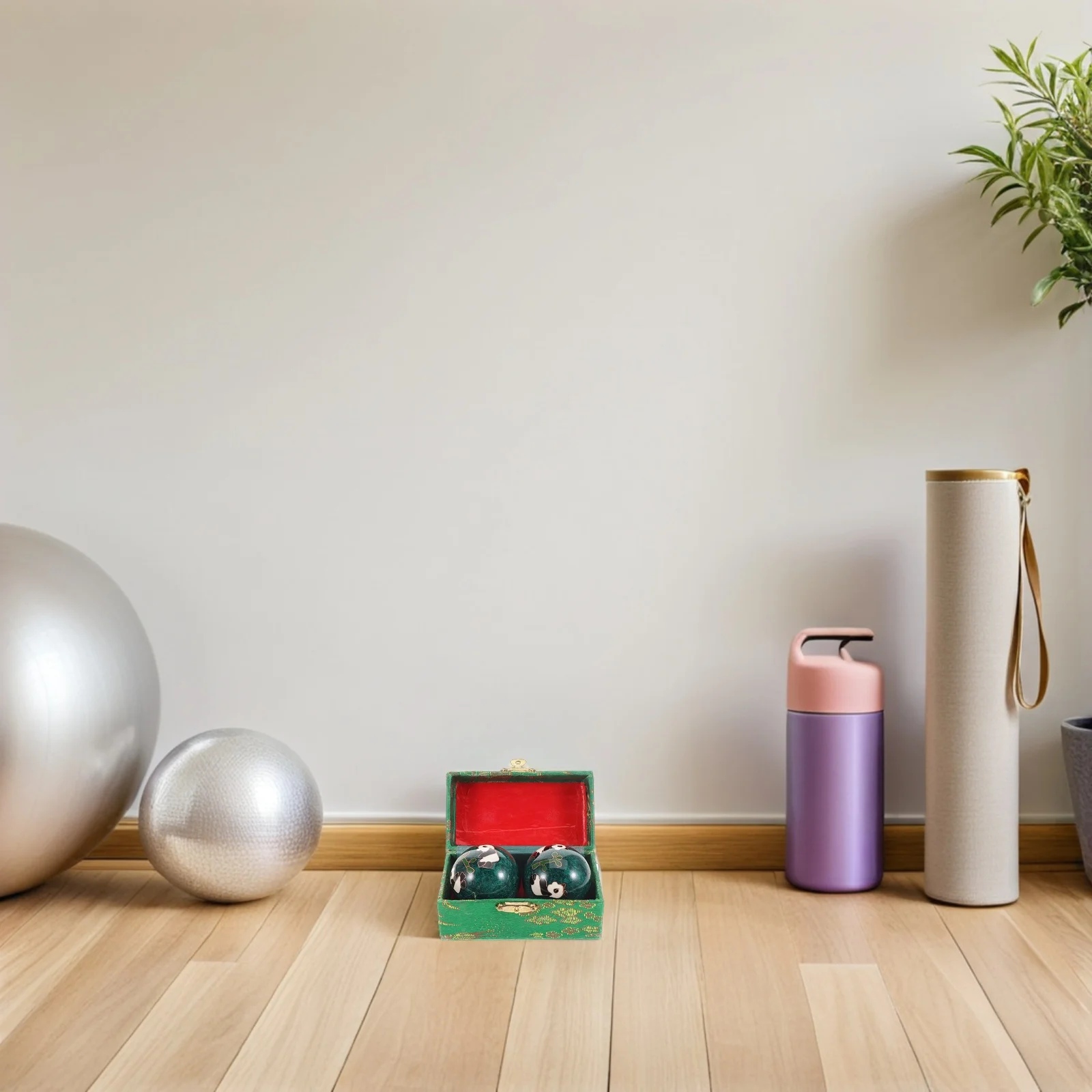 

2 Pcs Chinese Massage Balls Health Exercise Sphere Fitness Handball Fingermassagering Green