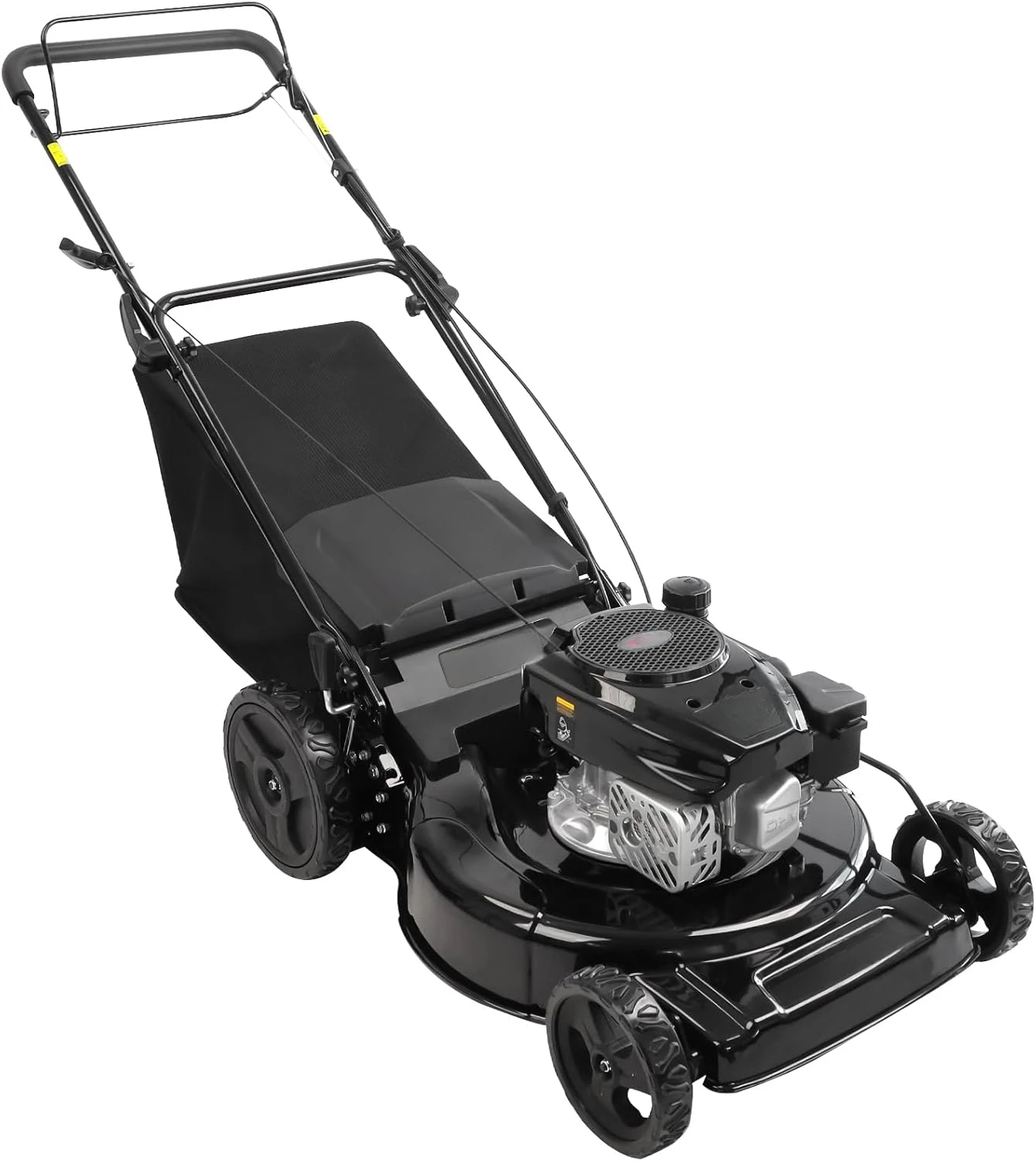 Self Propelled Gas Lawn Mower, 22-inch 170cc OHV Engine 3-in-1 Rear Wheel Drive, High Wheels, 6-Position Height Adjustment