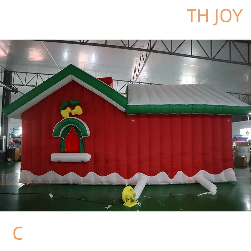 spedizione aerea veloce, tenda gonfiabile rossa della grotto di Babbo Natale della decorazione esterna della casa di Natale gonfiabile 7x4x4m