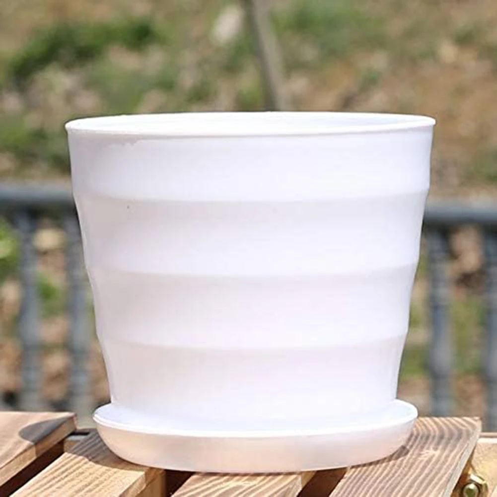 Balcony Plants 13.5*12.6cm Drainage Flowerpot Effective Drainage Flower Pot Decorative Planters Classic Solid Colors
