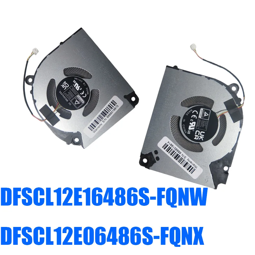 For DFSCL12E16486S-FQNW DFSCL12E06486S-FQNX DFSCL12E16486S FQNW DFSCL12E06486S FQNX DC12V 1A 4PIN 4Lines Laptop CPU GPU Fan New
