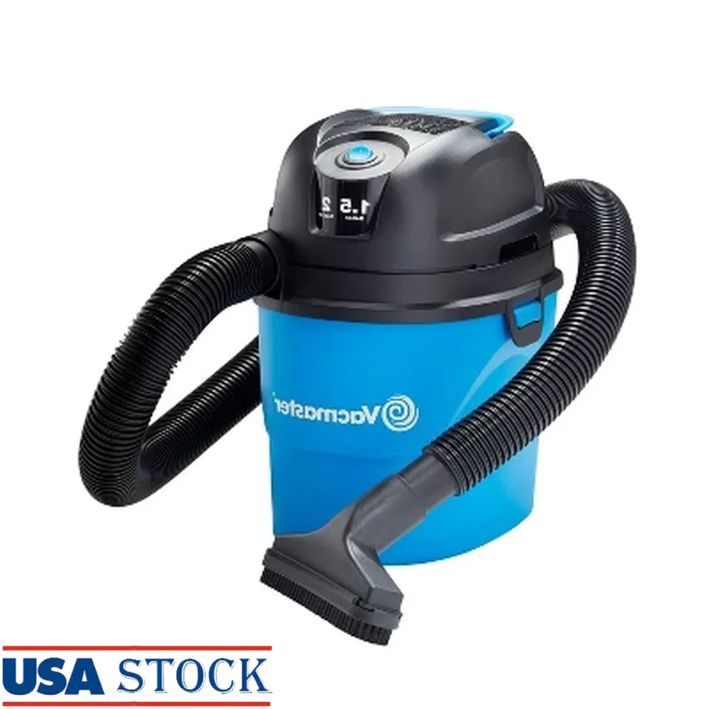 

1.5 Gallon Wet Dry Vacuum Portable Electric Shop Cleaner Multi Surface 600W with Crevice Tool Quiet Operation Wall Mountable