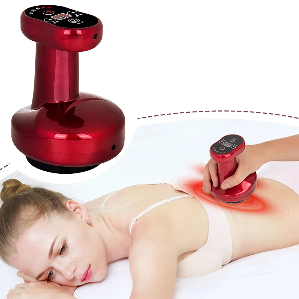 Electric Cupping Massage Device Intelligent Breathing LCD Display Guasha Scraping Heating Vacuum Negative Pressure Body Massager