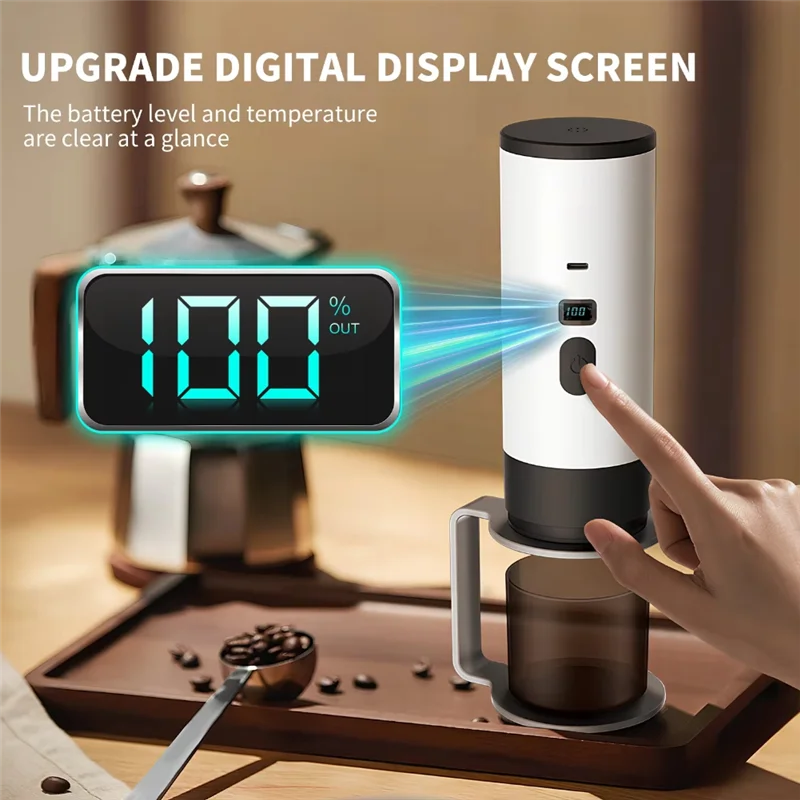 AB11-Portable Espresso Coffee Maker Electric Self-Heating 2-In-1 Machine For Travel, Car & Hiking - Fast Brew Anywhere