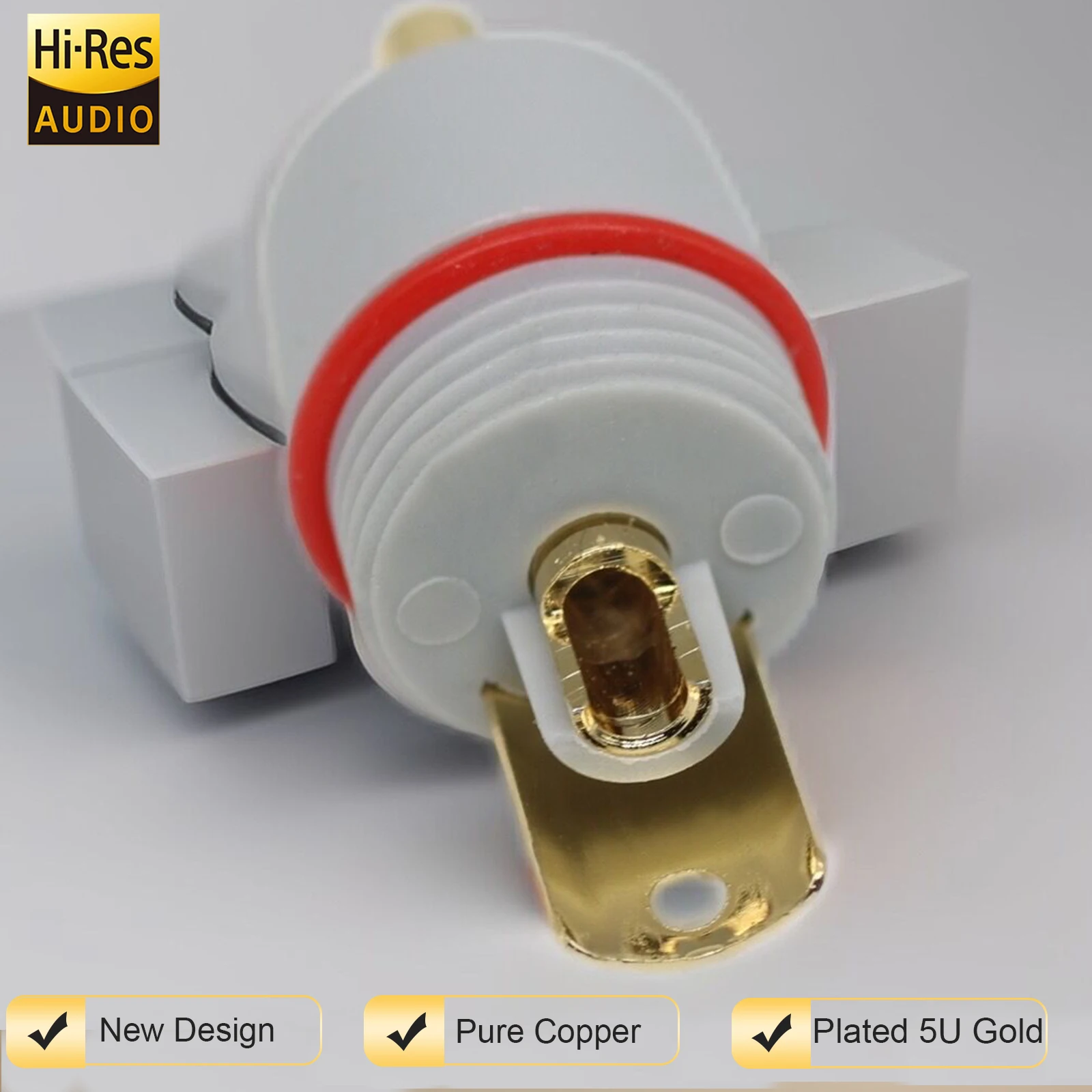 4 Uds Chapado en cobre puro 5U oro RCA Hifi XSSH sonido duradero y claro sistemas Hi-Fi de cine en casa conector de Audio para coche conector Jack