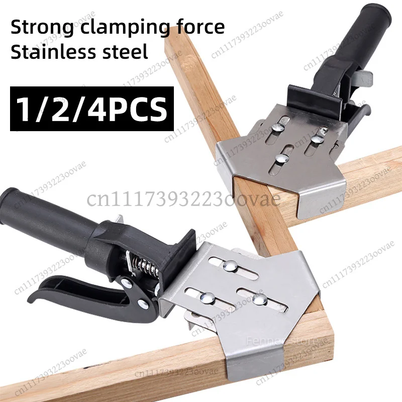 1/2/4pcs Stainless Steel 90 Degree Right Angle Clamp Quick Release Corner Clip Single Handle Welding Woodworking Fixing Tool