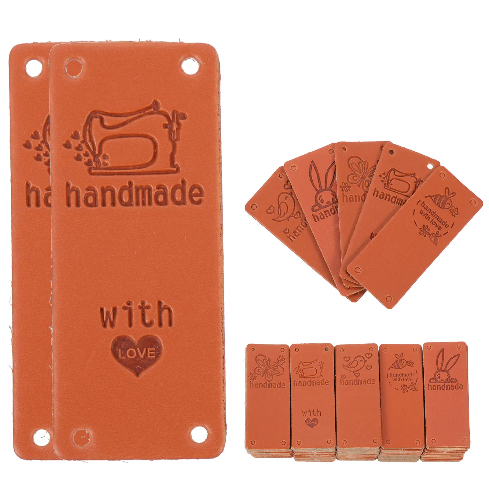 

100pcs Embossed Color-Changing Labels Clothing Tags for Jeans Shirts Coats Sewing DIY Apparel Custom Name Tags Handmade