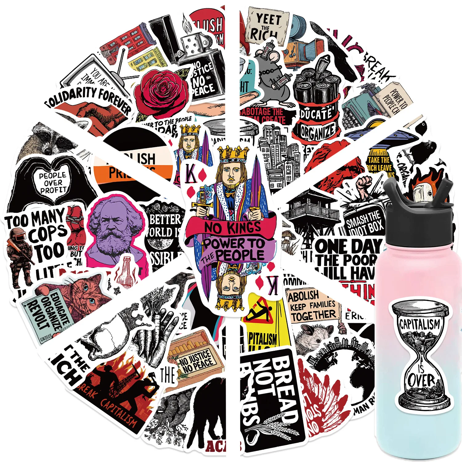 10/30/52Pcs Radicalism Stickers Radical Vinyl Waterproof for Laptop Phone Case Notebook Water Bottle DIY Stickers