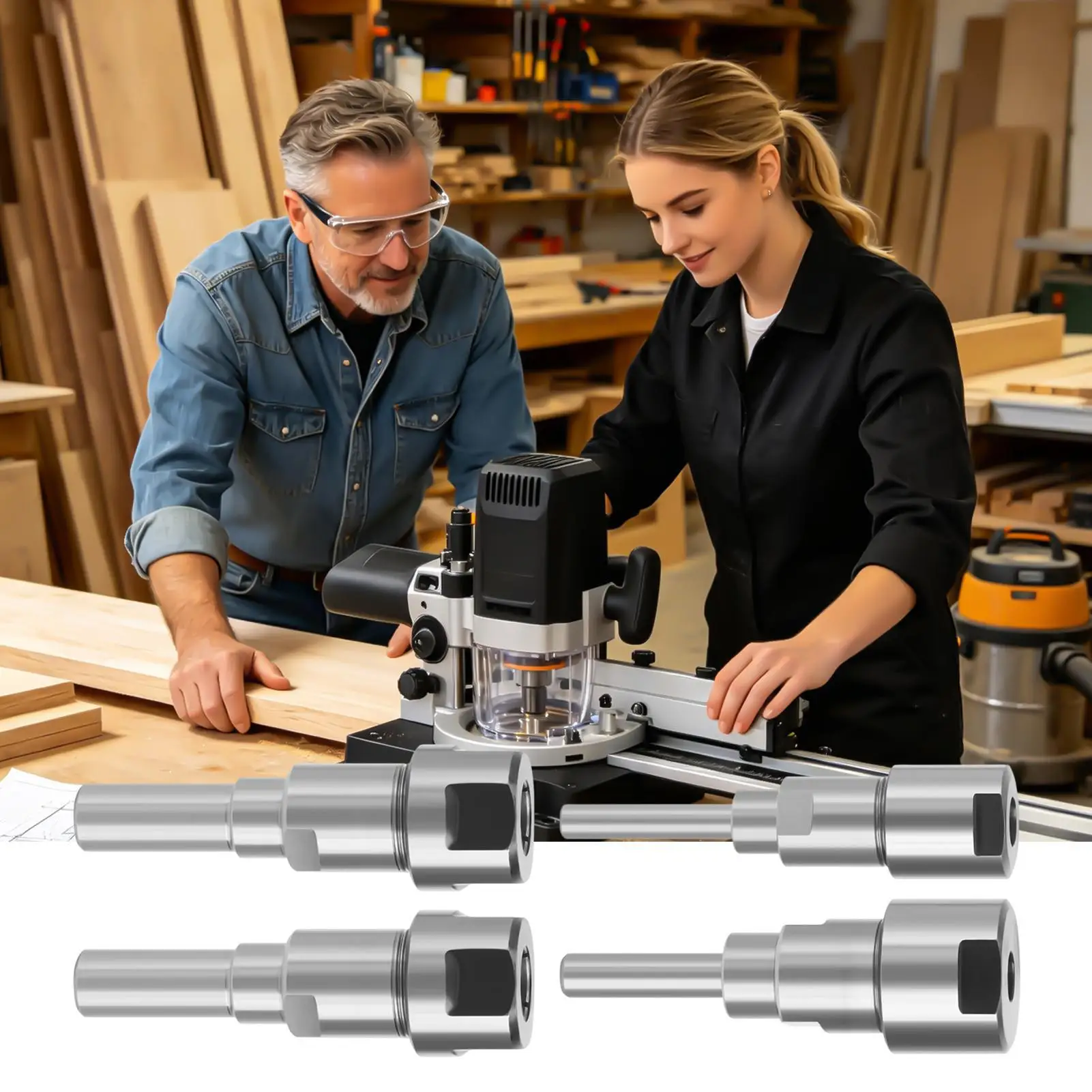 Router Shank Extension Milling Rod Gripper End Mill Extension For Wood Engraving Trimming Tight Space Grinding DIY Craft