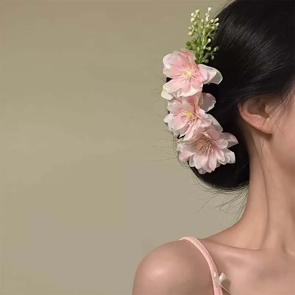 

Flower Hair Clip Pink Hair Accessory Compact And Portable Cute Hair Decoration Daily Wear Accessories Eye Catching Colors