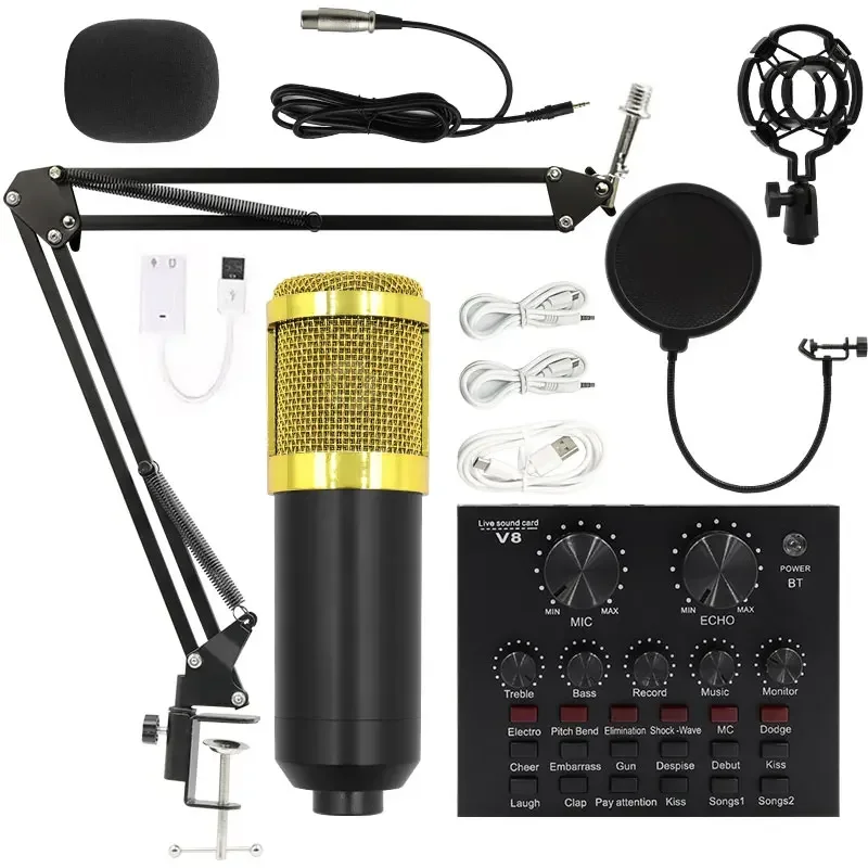 BM-800 Condenser Microphone Live Karaoke Song Chat Game Recording Microphone Mobile Phone Computer General Equipment