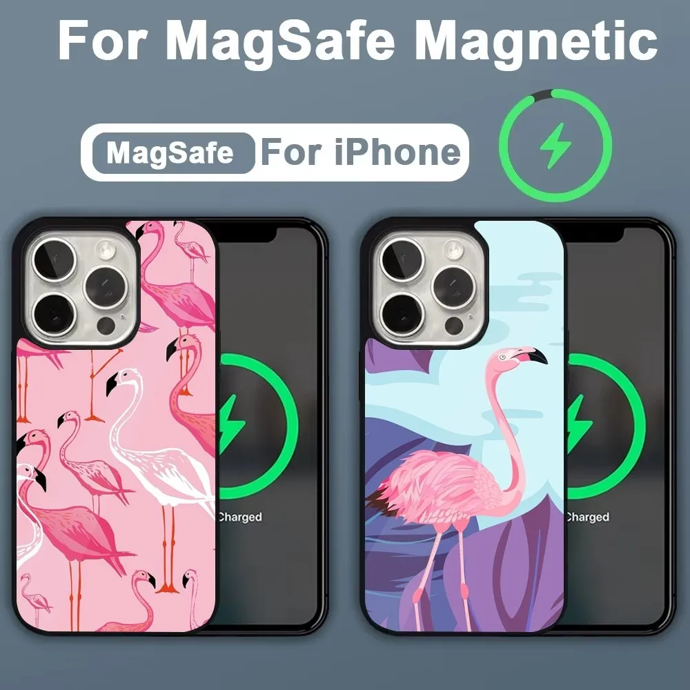 

Pink Red Flamingo Phone Case For iPhone 16,15,14,13,12,11,Plus,Pro,Max,Mini Magsafe Magnetic Wireless Charging