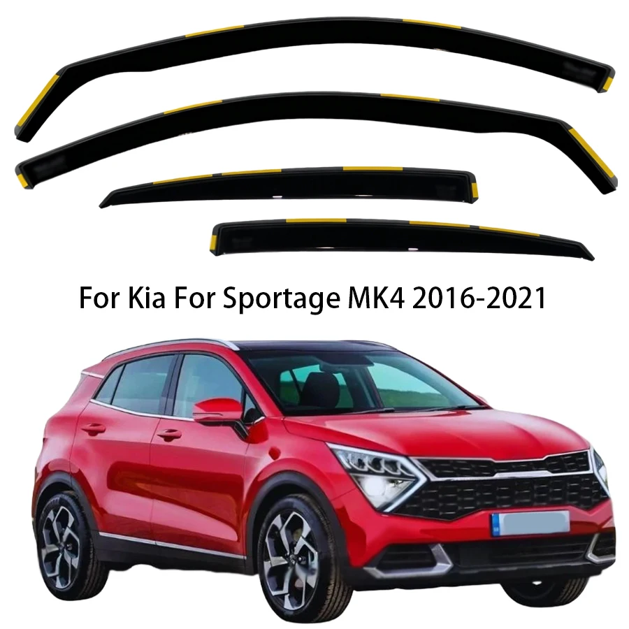 

4pcs In-Channel Car Window Wind Deflectors For Kia For Sportage MK4 2016-2021 Side Window Deflectors Rain Visors
