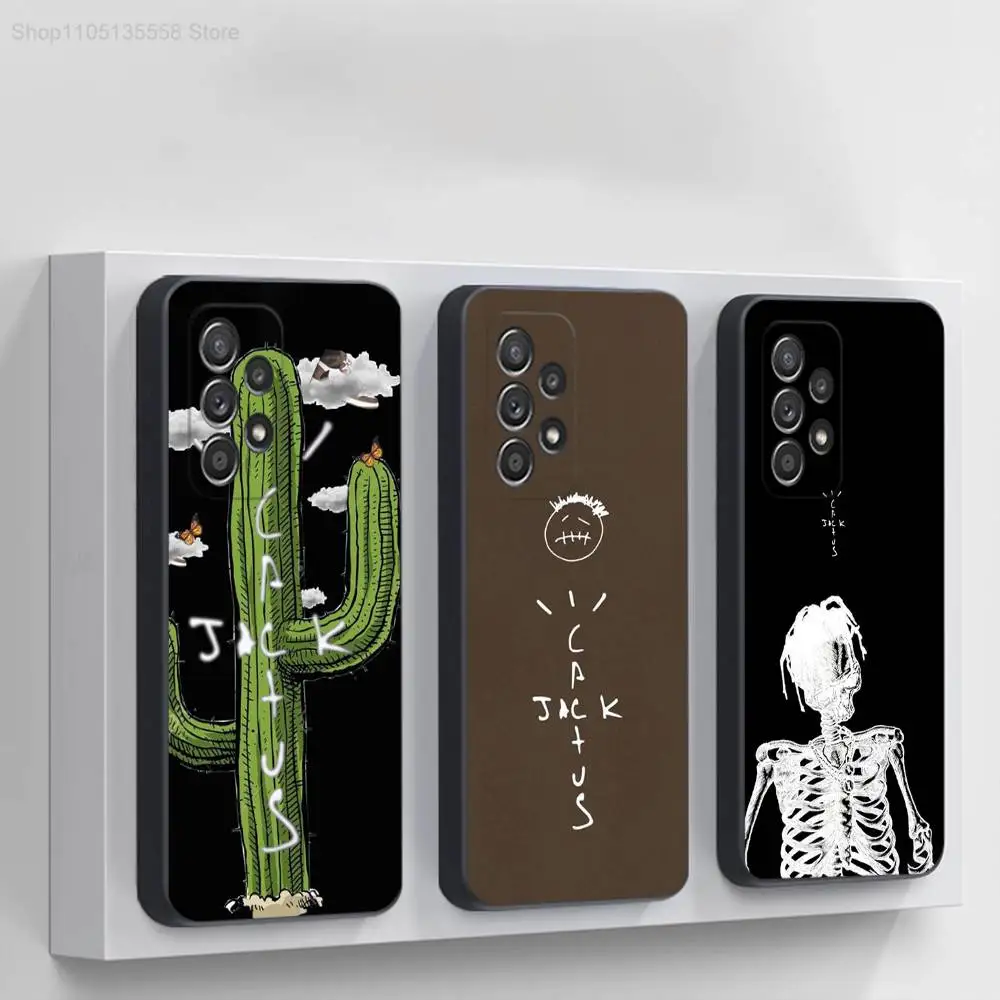 

C-Cactuss J-Jack Travis Scott Phone Case For Samsung S 25,24,23,22,30,21,10,9,Ultra,Plus,Lite,FE,4,5G Black Soft Case