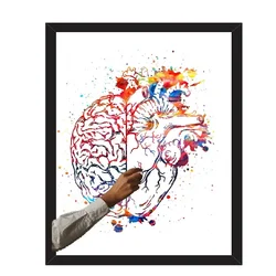 Watercolor Human Anatomy Wall Art Poster Heart Brain Balance Prints Canvas Painting Medical Pictures Doctor Clinic Home Decor