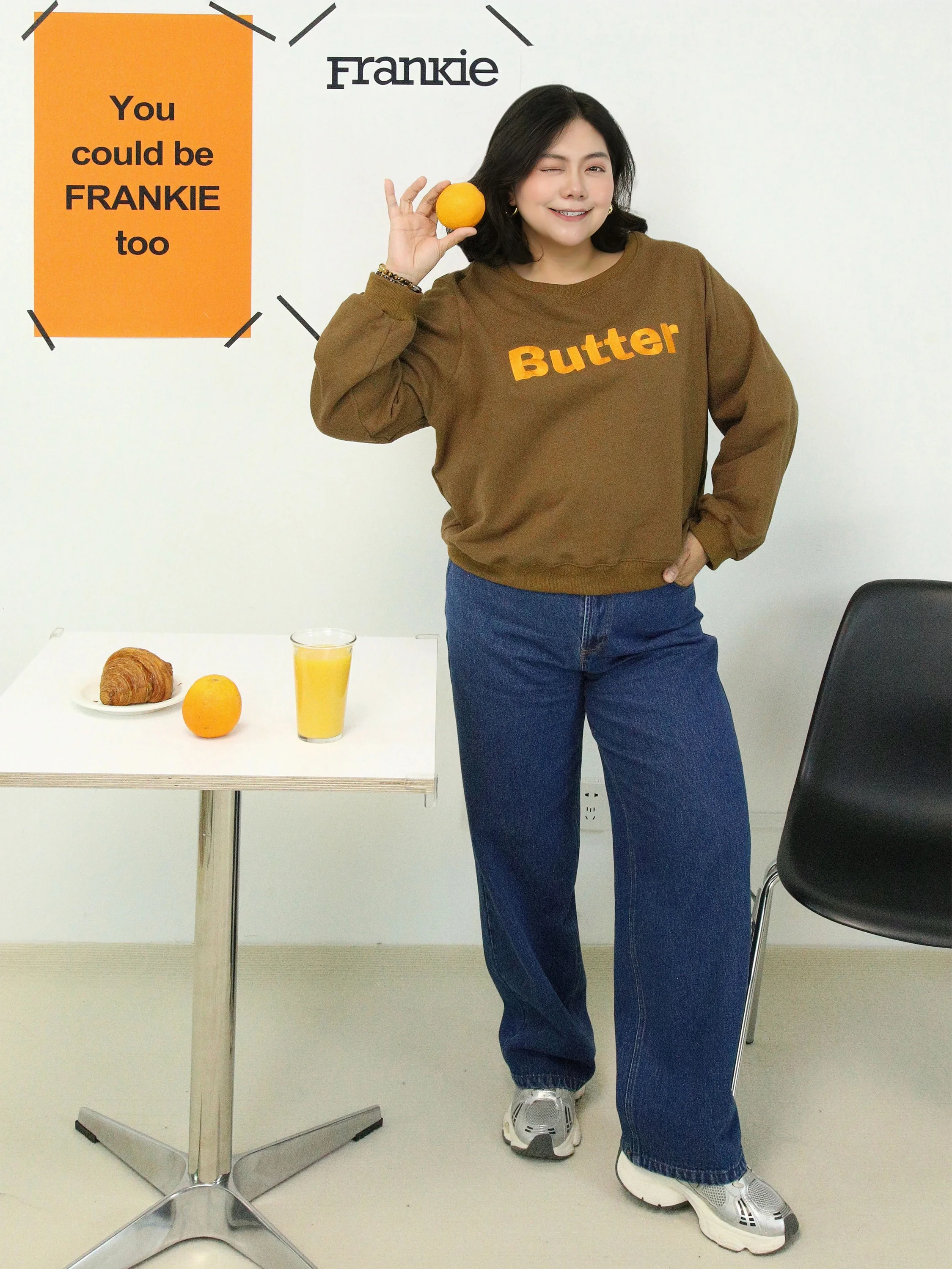 

SASSYCHIC Oversized Brown round Ne Contrast Stitching Letter Sweatirt Comfortable Cotton Long Sve Women's Hoodie