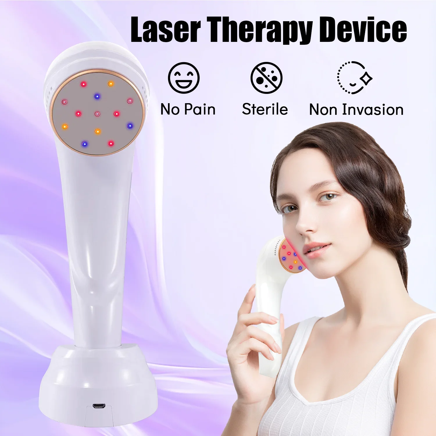650/808nm Home Laser Therapy Device Multi-Functional 4 Colors for Knee Pain Relief Arm Arthritis Tennis Elbow Physical Treatment
