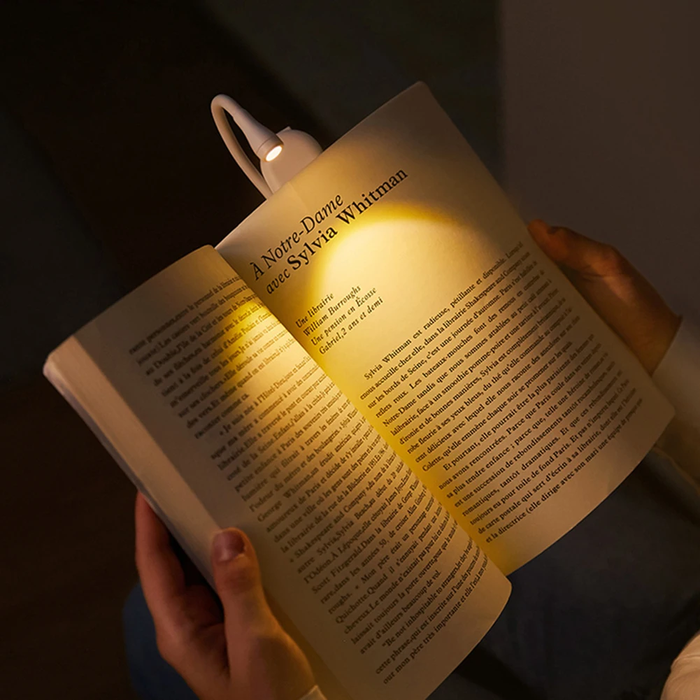 LED Rechargeable Book Light Eye Caring Adjustable Brightness 3 Color Temperatures Night Lamp USB Charging Clip On Lamp