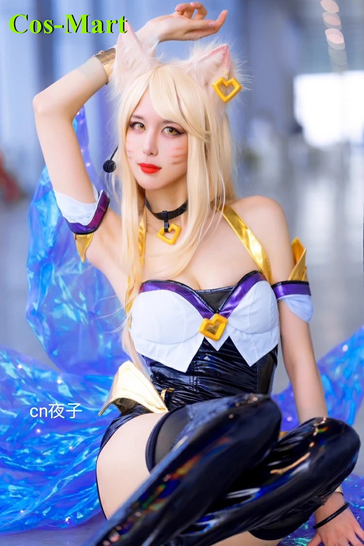Cos-Mart Game LOL Ahri Tails Cosplay Costume The Nine-Tailed Fox Fashion Party Role Play Clothing Hallowmas view 5