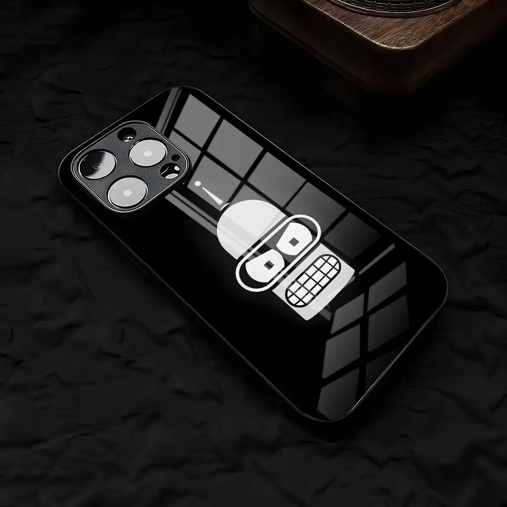 Custodia per telefono Anime F-Futuramas B-Benders per IPhone 17 Air 16 E Pro Max 15 14 13 Mini 12 Pro 11 Max Plus Cover in vetro nero
