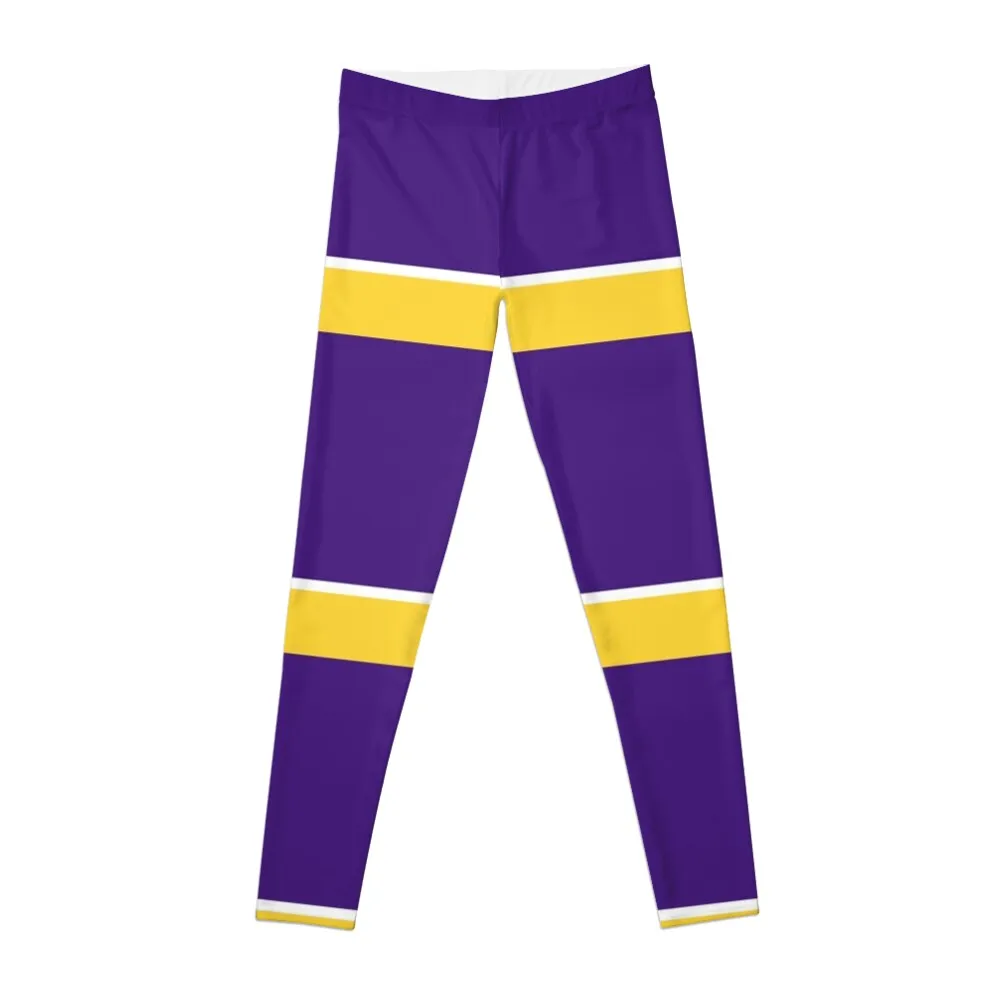 

Purple Yellow and White Banded Leggings gym top joggers for gym clothing Womens Leggings