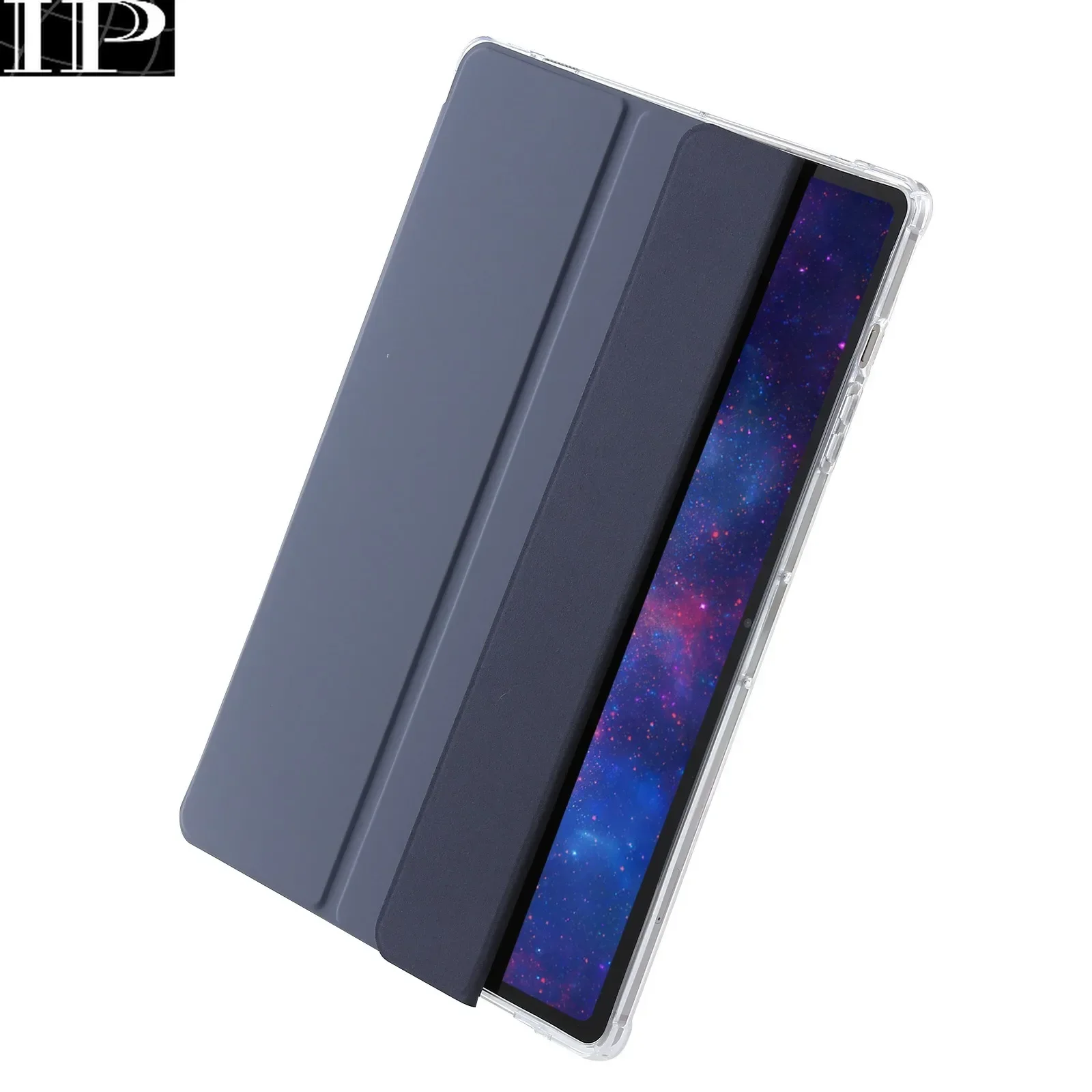 Trifold PU Leather Stand Cover Funda For Samsung Galaxy Tab S10 Ultra 14.6 S9 FE S10 Plus 12.4 inch Case Transparent Back Shell