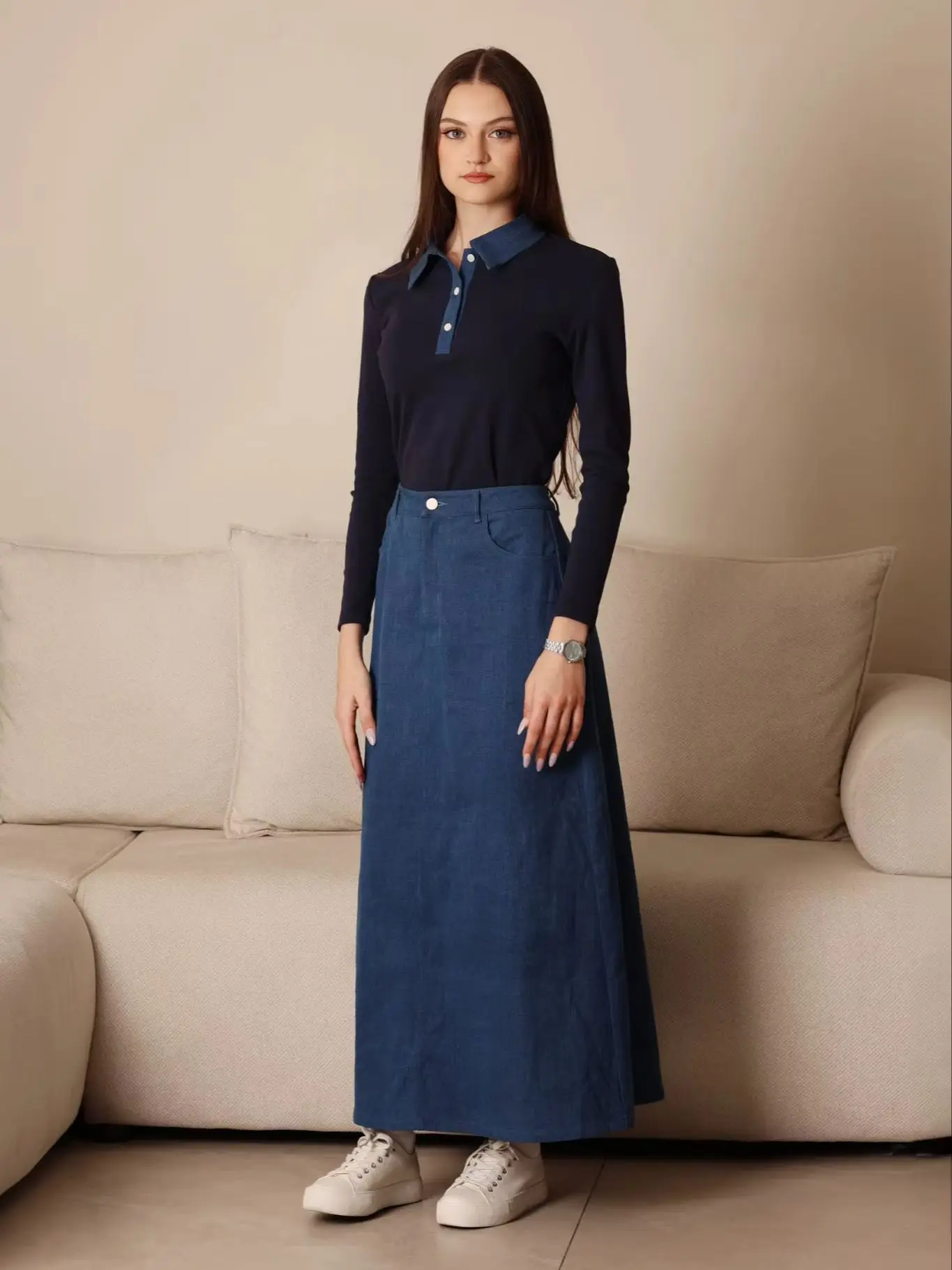 Mali's 2026 SS Women Clothes Elegant Polo Shirts Full Sleeves Boutique Top Fashion Lady Long Skirt High Quality Clothing image 2