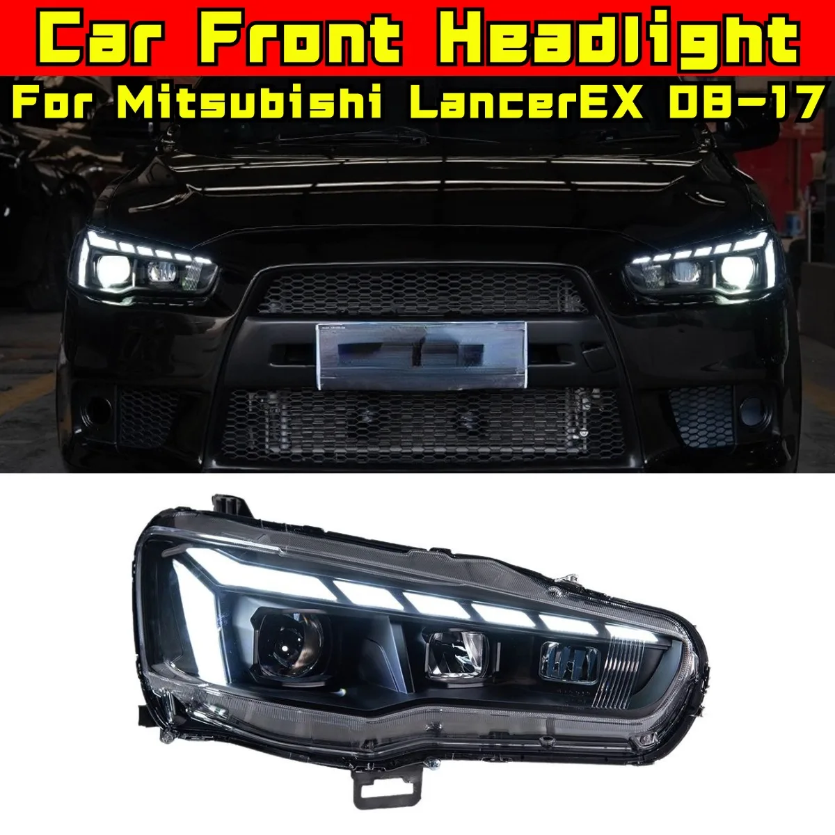 Left Right Lamp LED Daytime Light Front LED Headlamp Assembly Wide Light Lamp For Mitsubishi Lancer EVO EX 2008-2017