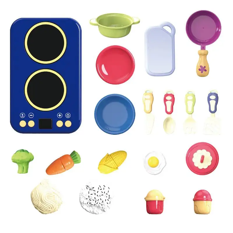 

Kids Play Food Play Kitchen Kit Cooking Toys With Sound And Light Interactive Realistic Educational Tool For Children Boys Girls