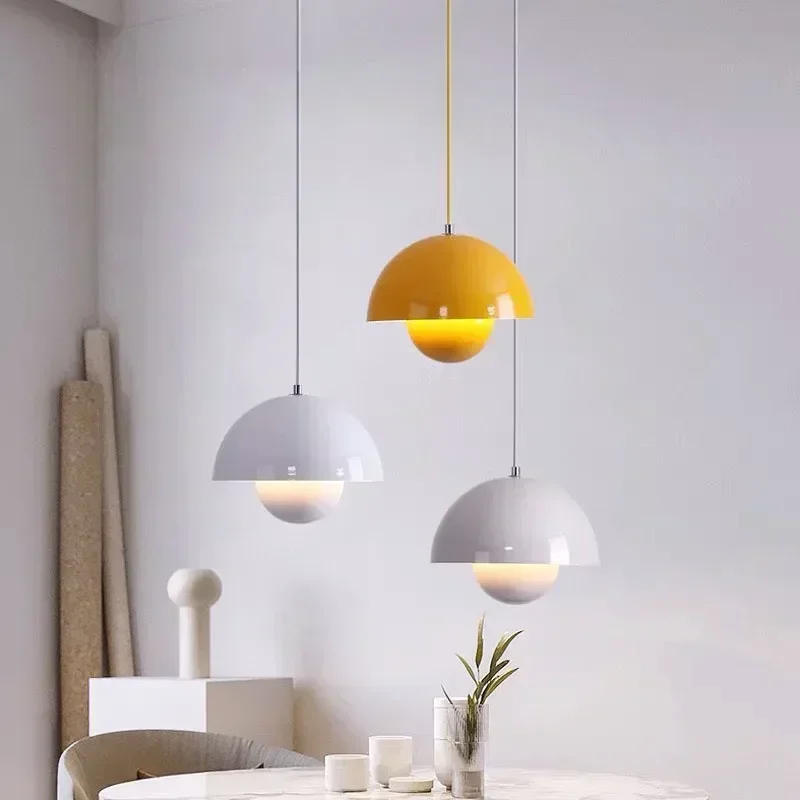 

Nordic Semicircular Pendant Light Color Restaurant Hanging Ceiling Lamps Denmark Indoor Living Room Bar Led Luminaria Lamparas