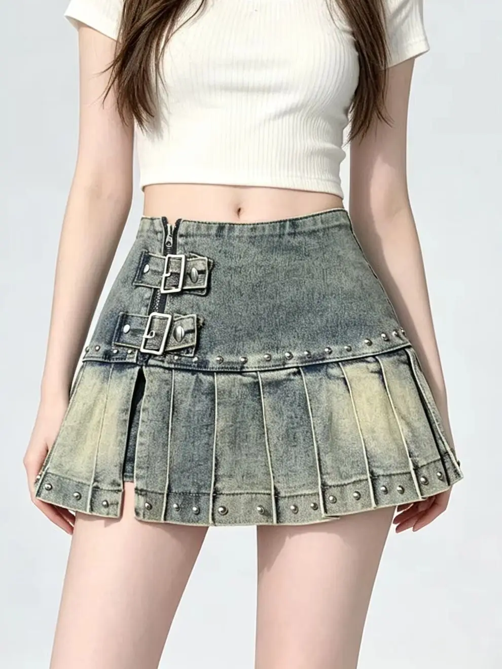 

Women's Blue A-Line Mini Skirt Y2K Harajuku High Street 2000S Vintage Denim Short Skirts College Style Retro Clothing 2026 New