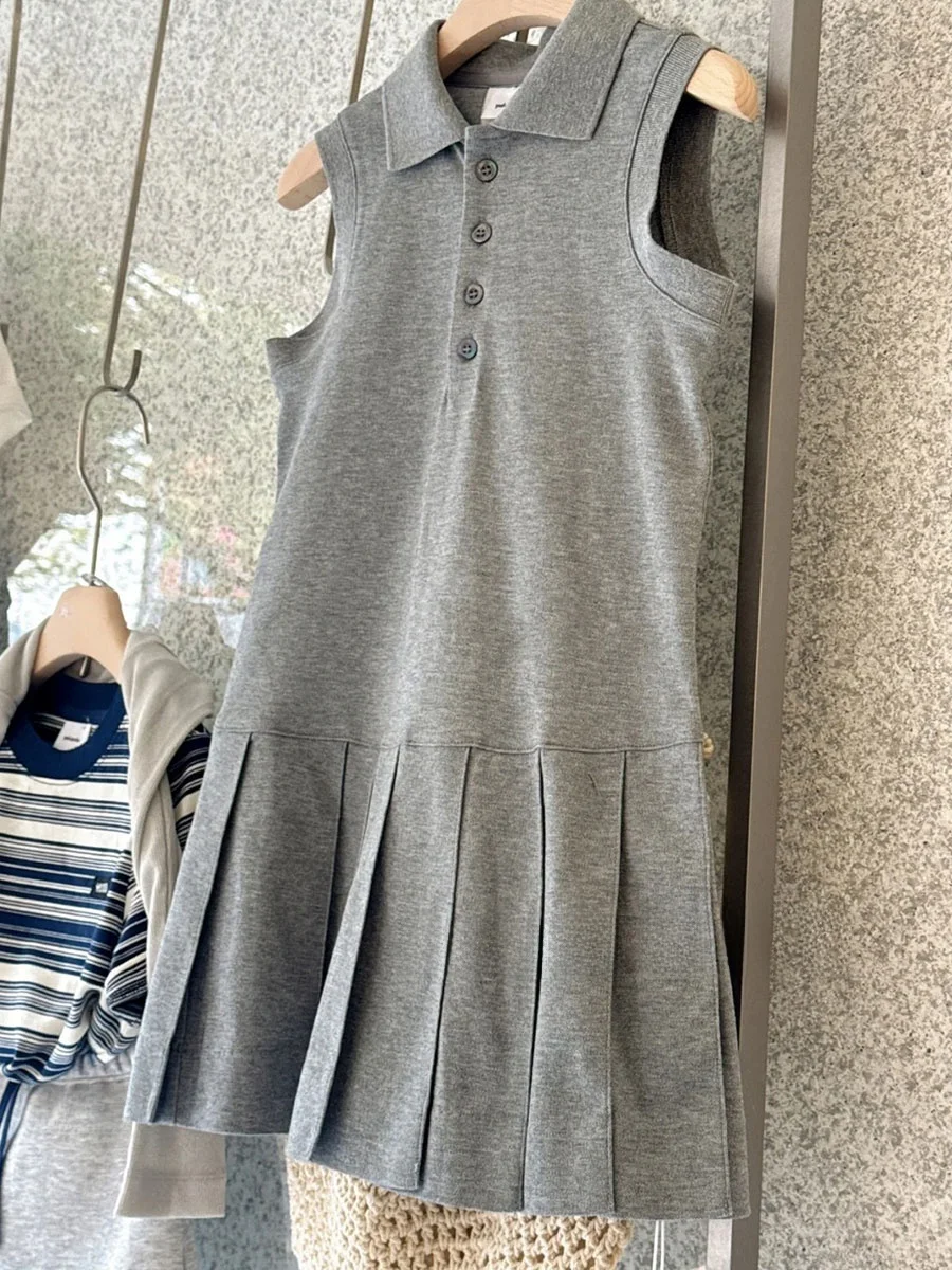 grey-fashionable-long-vest-dress-for-girls-children's-summer-clothing-new-2026-style-beautiful-dress-casual-style-spring-apply