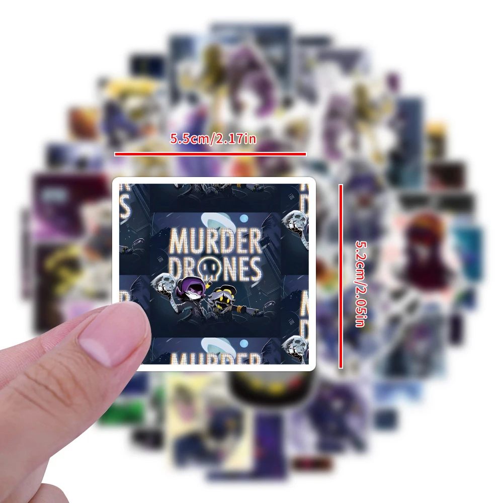 10/30/50/110 pçs assassinato drones anime adesivos bonito dos desenhos animados adesivo para crianças brinquedo diy telefone skate notebook pvc graffiti decalques