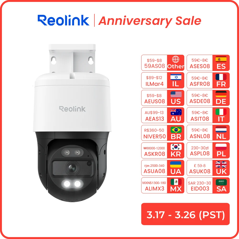 Reolink 4K PoE IP Camera 8MP Outdoor PTZ Auto Tracking Security Camera 355° Pan & 90° Tilt Smart Detection Surveillance Cameras