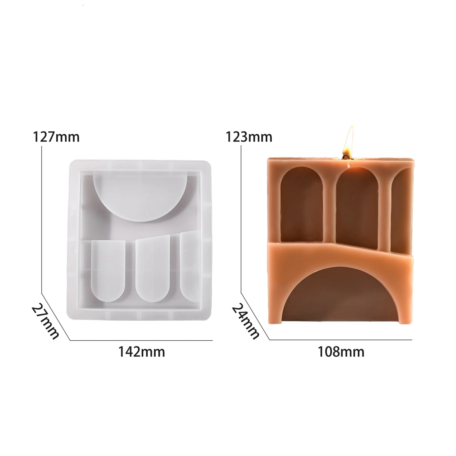 DIY epoxy resin mold for castle walls and towers, candle silicone mold, 3D plaster aroma ornament