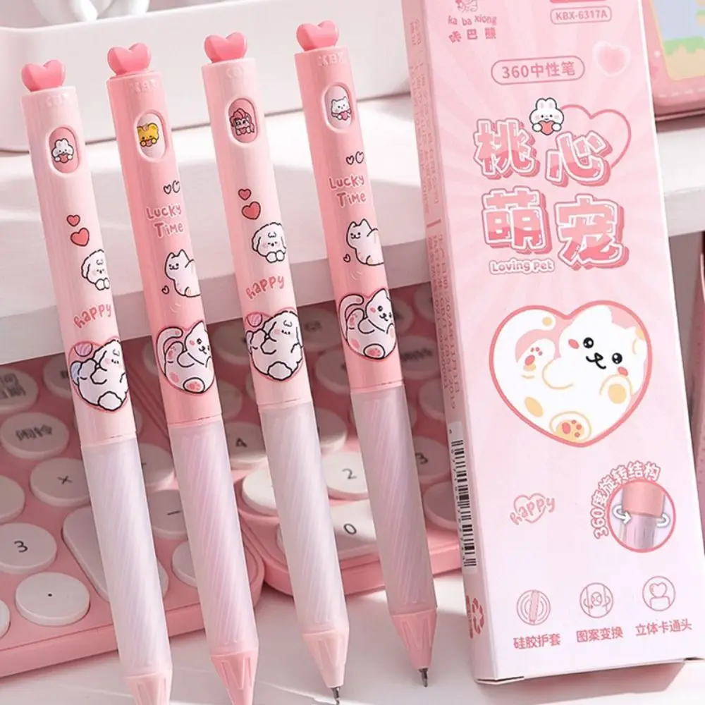 

2PCS/Set 0.5mm Black Ink Gel Pen Soft Grip Rotating Using Neutral Pen Press Using Quick Drying Ballpoint Pen Gift