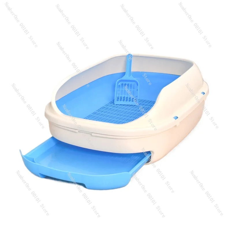 

Semi-Closed Mesh Drawer Double-Layer Litter Box Oversized Anti-Splash Pine Cat Litter Special Cat Toilet