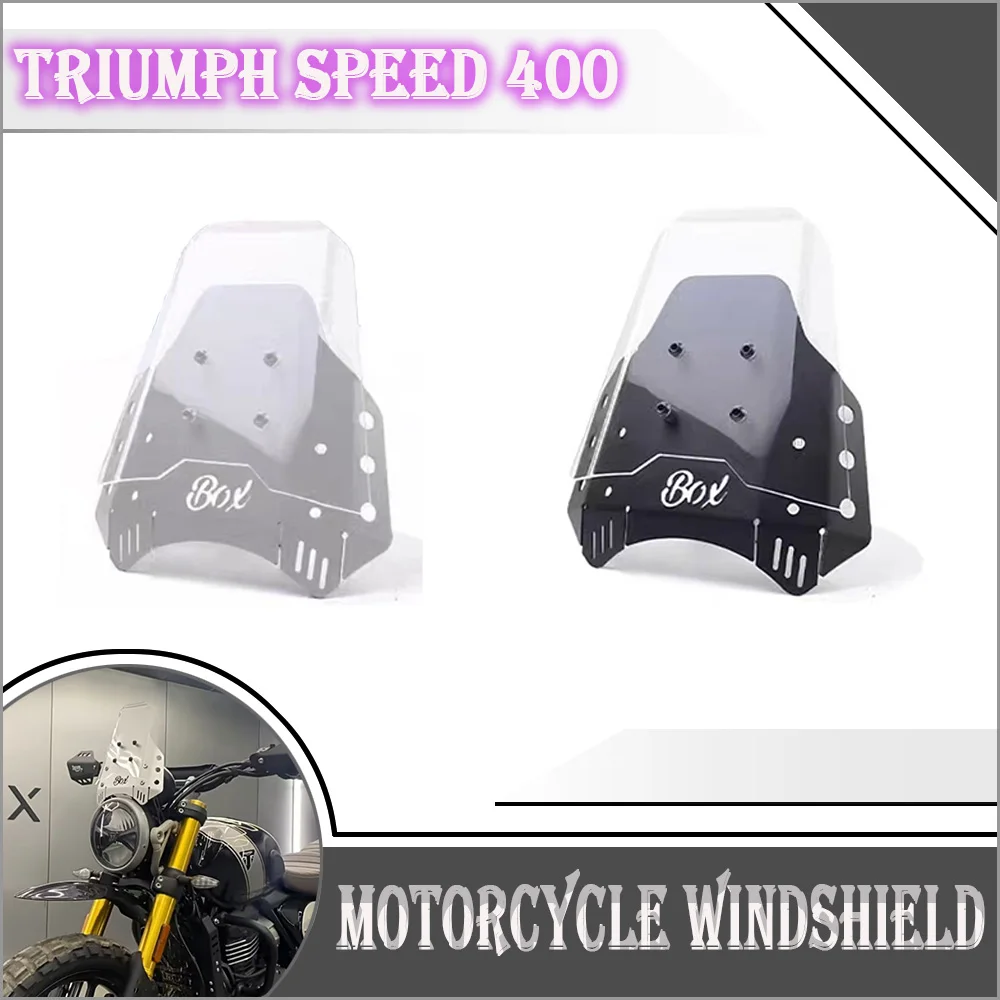 

100 новинка для Triumph Speed 400 Scrambler 400X мотоциклетное модифицированное лобовое стекло из алюминиевого сплава, прозрачное маленькое украшение для лобового стекла