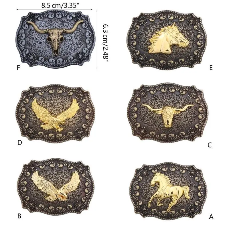 652F 빈티지 다중 색상 새겨진 벨트 버클 금속 십대 벨트 버클 교체